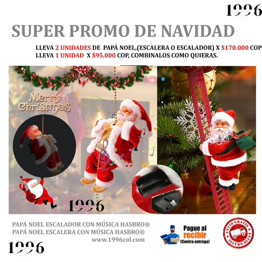 PAPÁ NOEL ESCALADOR CON MÚSICA HASBRO® PAPÁ NOEL ESCALERA CON MÚSICA HASBRO®